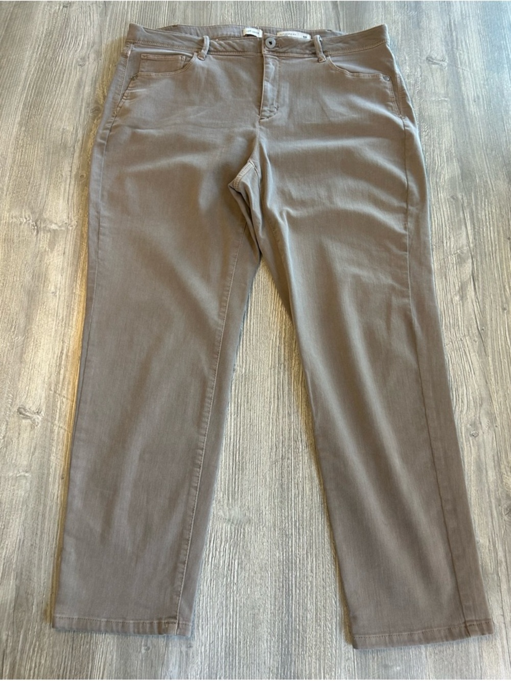 J. Jill Denim Authentic Fit Slim Ankle Beige Khaki Jeans Pants Stretch Womens 18